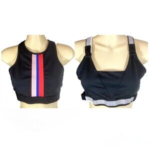 Nike Dri-Fit Sports Bras - Medium - Retro Stripes + Racerback - Black - Mesh